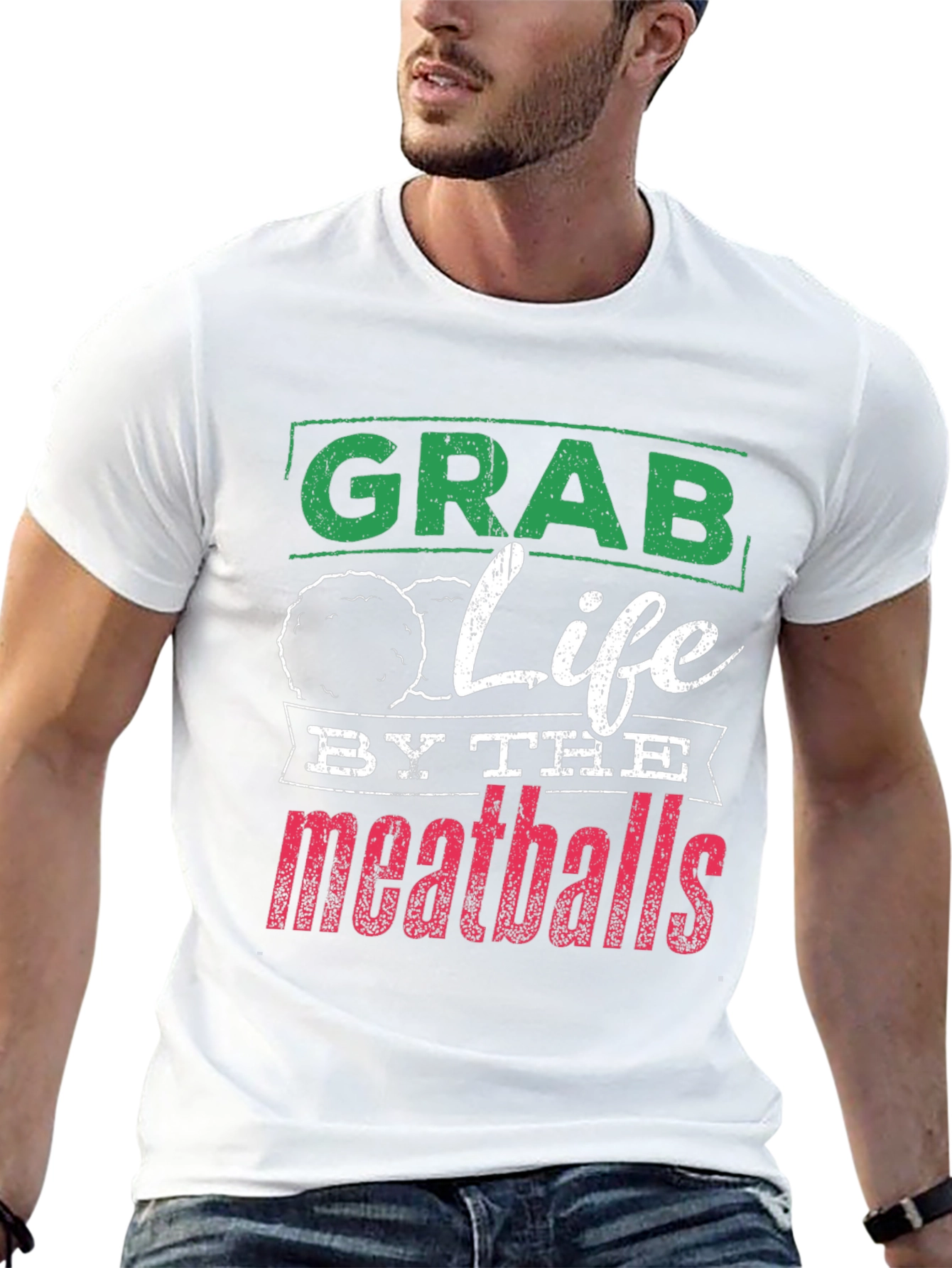 Grab Life By The Meatballs Graphic Tee