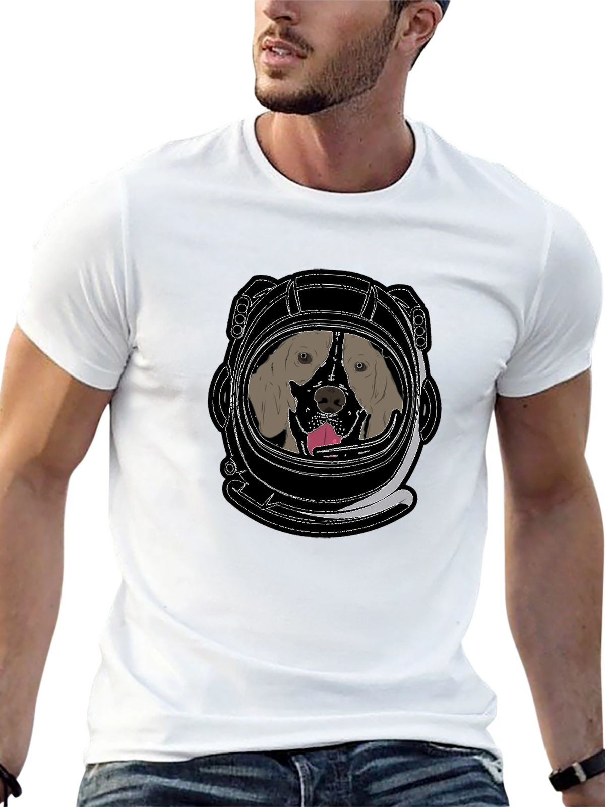 Dog Astronaut T-Shirt: Space Pup in a Helmet
