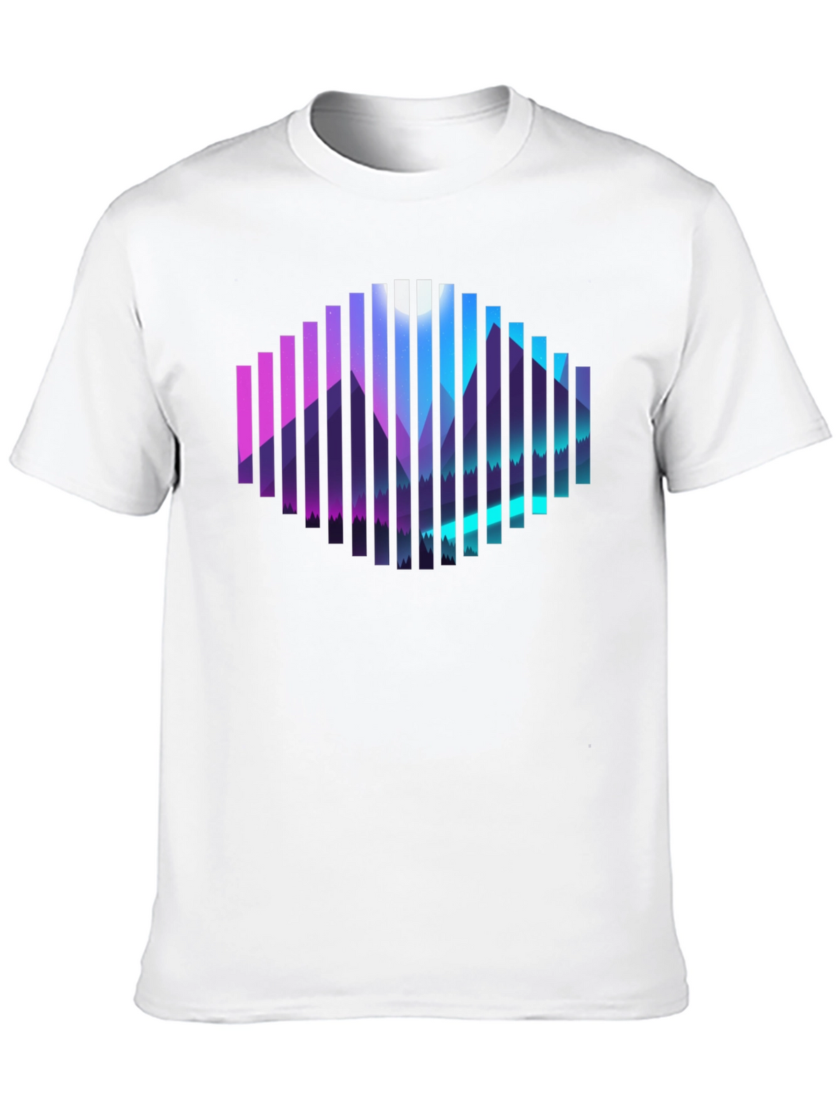 Geometric Mountainscape Graphic Tee - Black