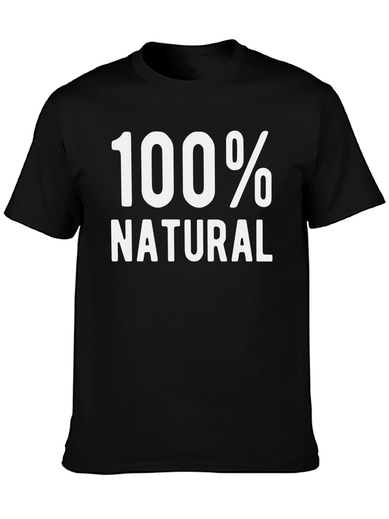 100% Natural Graphic T-Shirt - Black