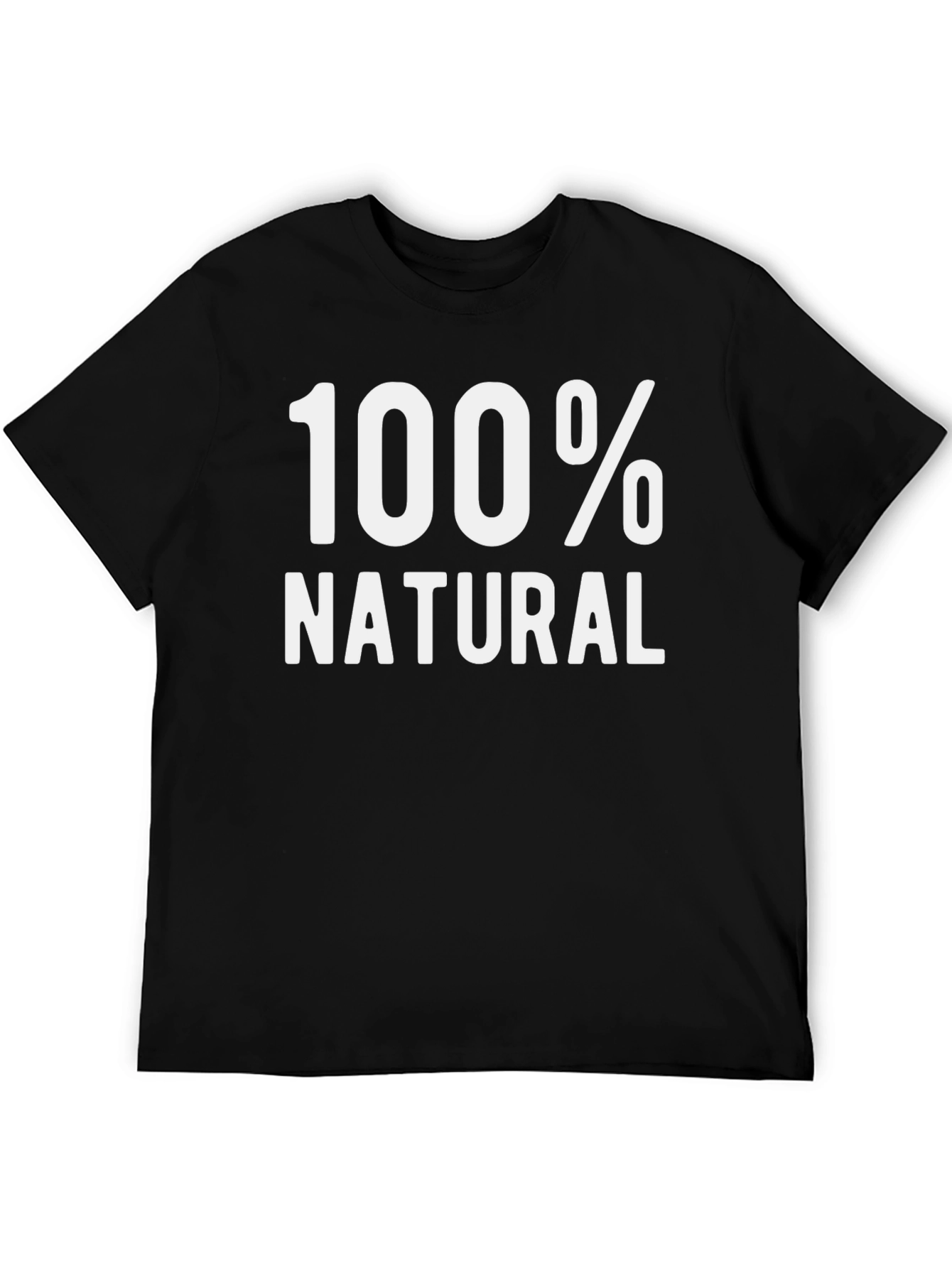 100% Natural Graphic T-Shirt - Black