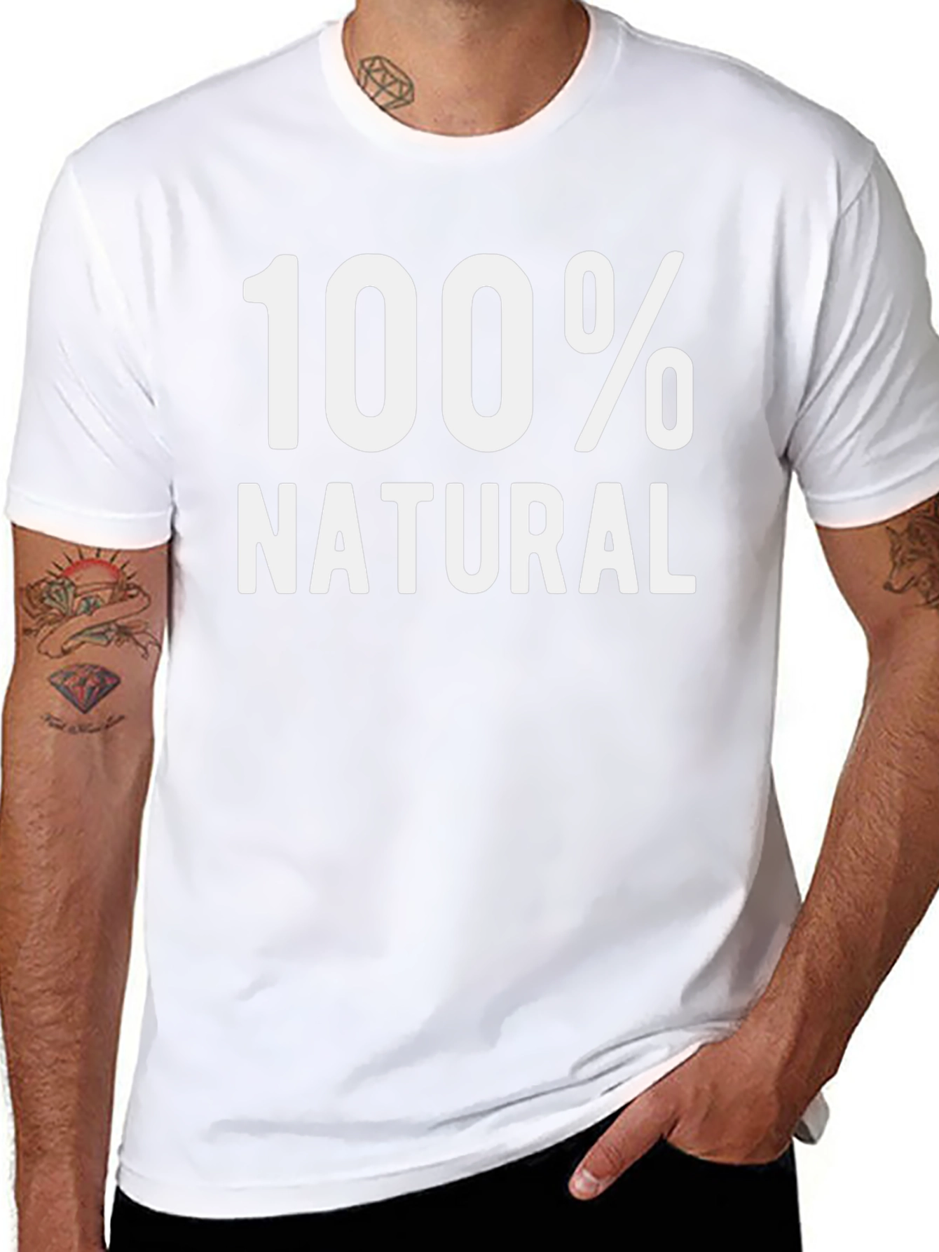 100% Natural Graphic T-Shirt - Black