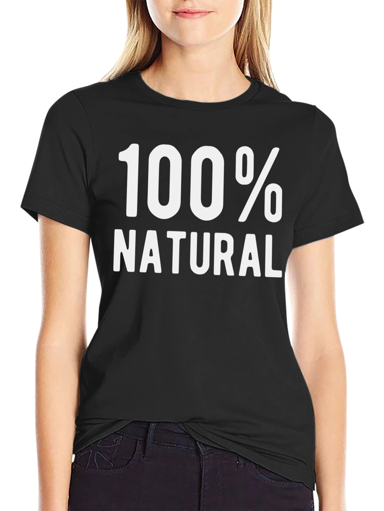 100% Natural Graphic T-Shirt - Black