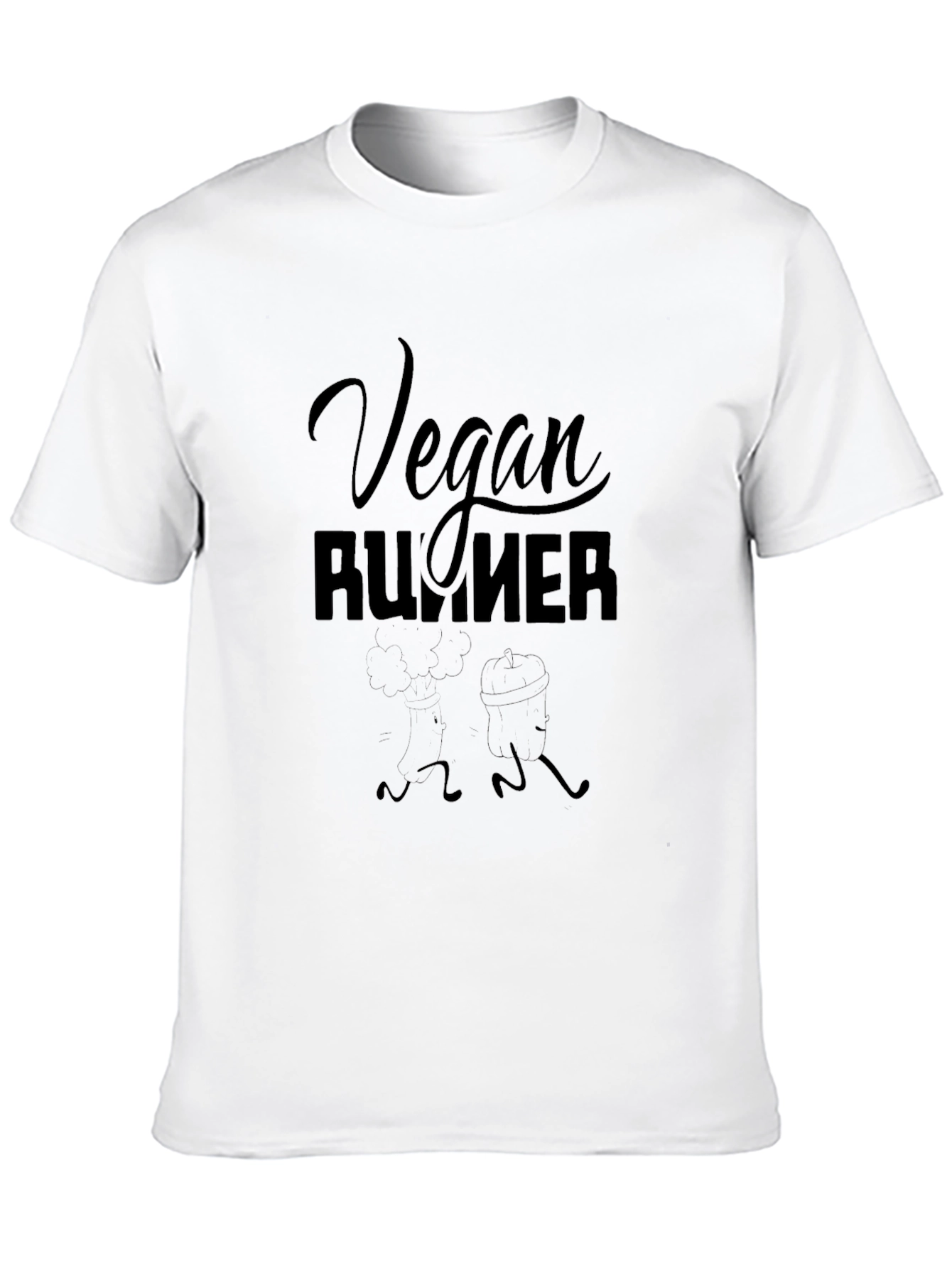 Vegan Runner Graphic Tee - Black