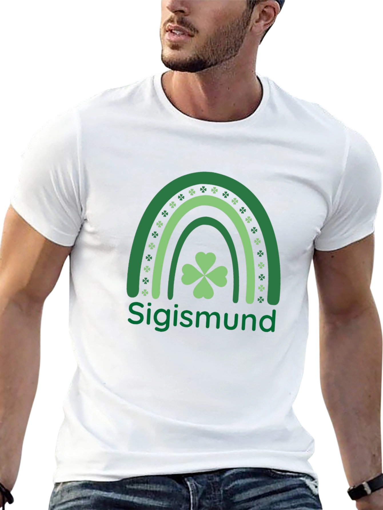 St. Patricks Day Sigismund Clover Rainbow T-Shirt