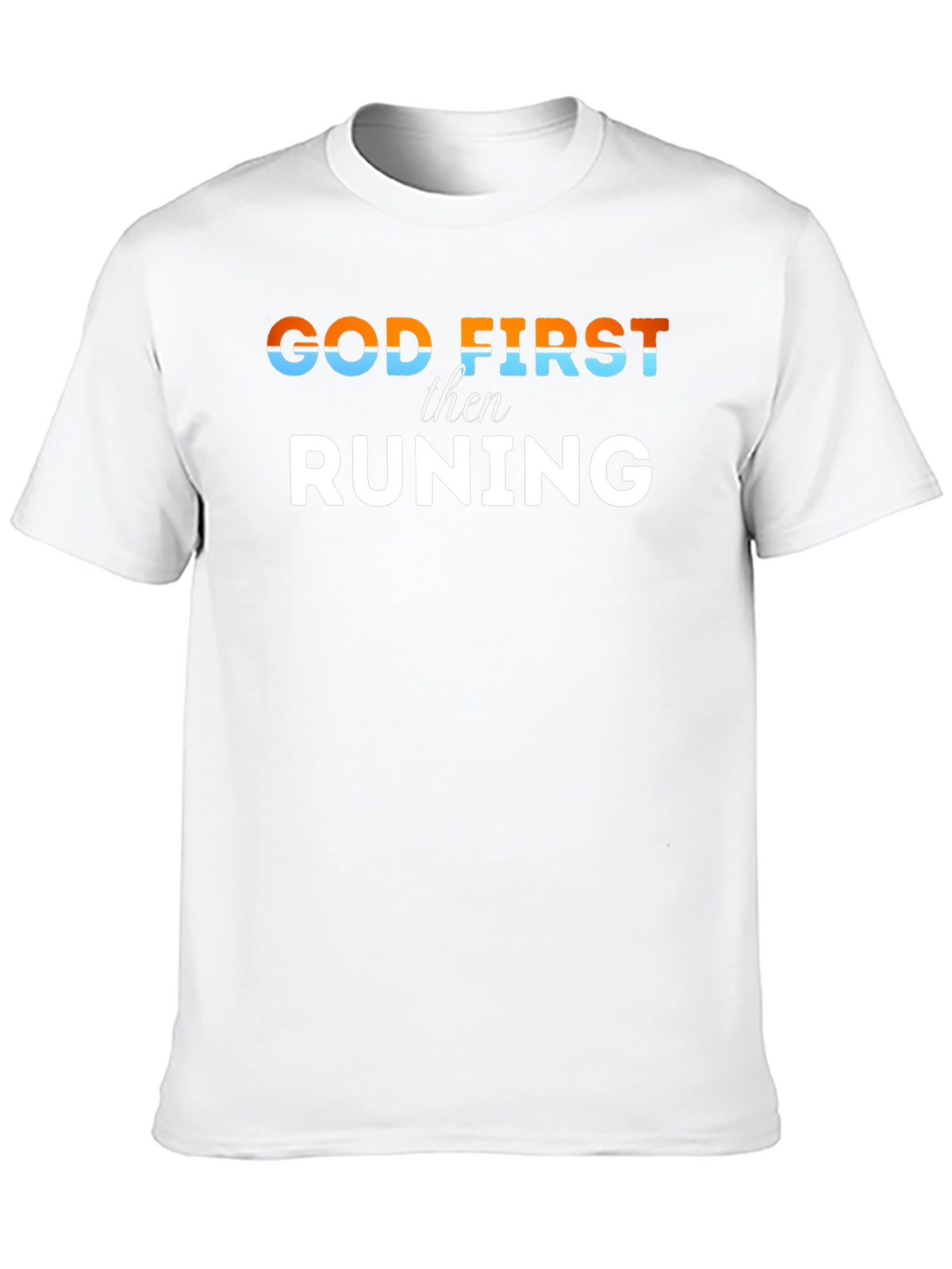 God First Then Running Black Tee
