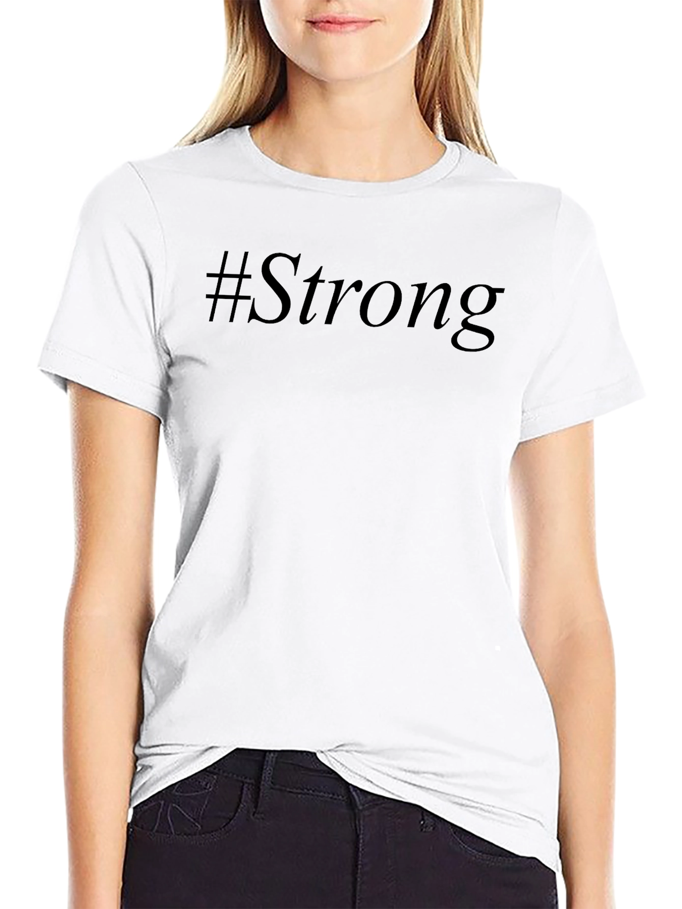 #Strong Black Graphic T-Shirt