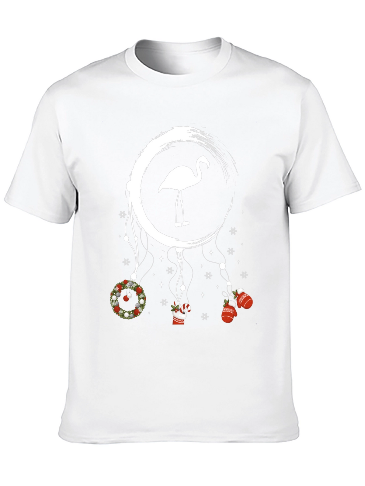 Festive Flamingo Christmas Graphic Tee