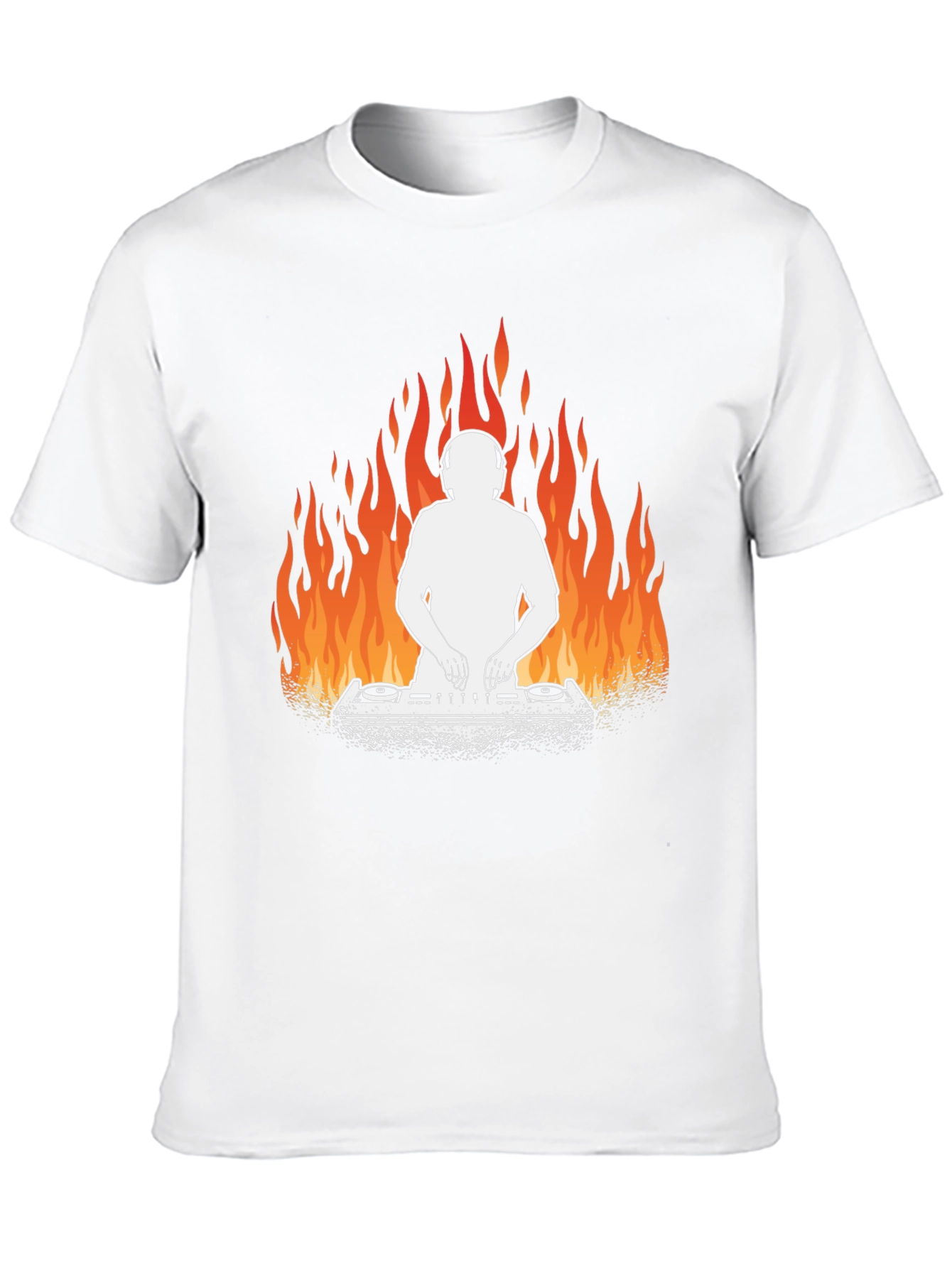 DJ on Fire Graphic Tee - Cool Black T-Shirt