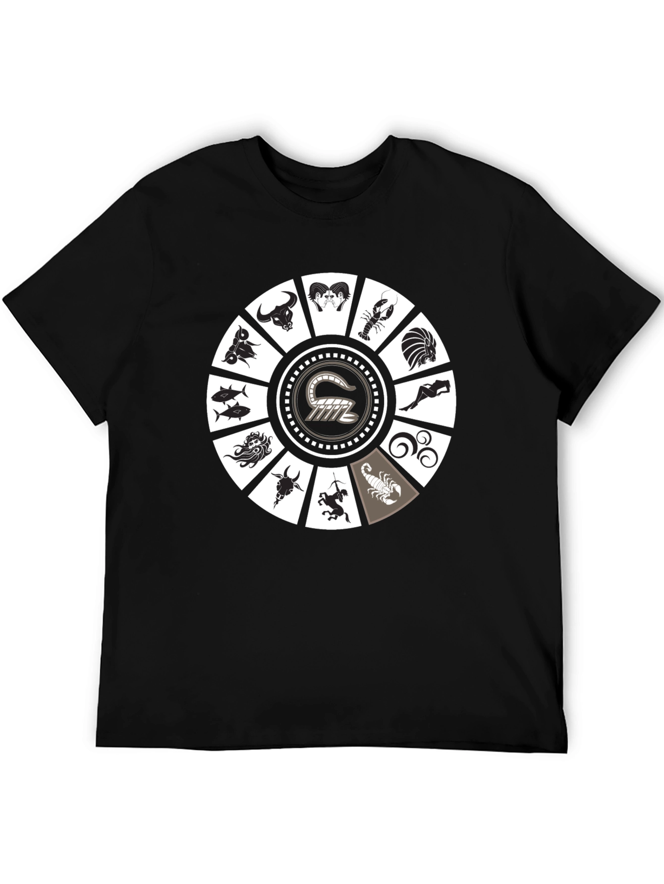 Zodiac Wheel Graphic Tee - Astrological T-Shirt