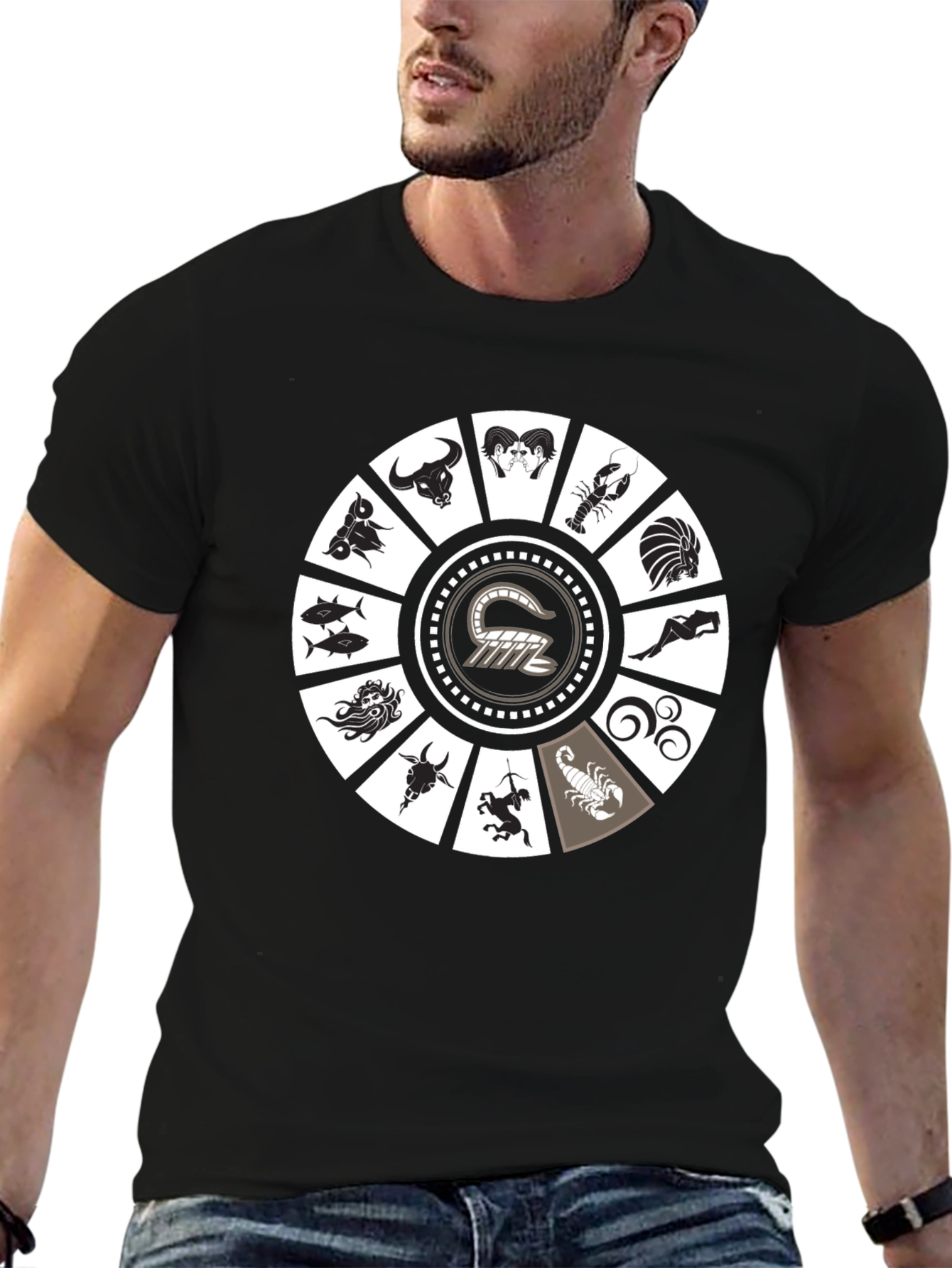 Zodiac Wheel Graphic Tee - Astrological T-Shirt
