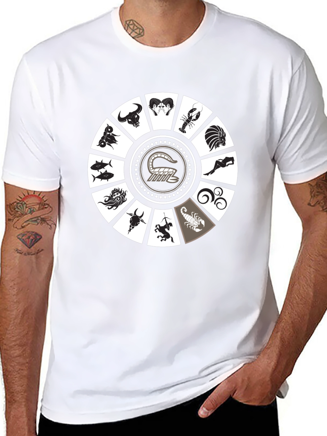 Zodiac Wheel Graphic Tee - Astrological T-Shirt