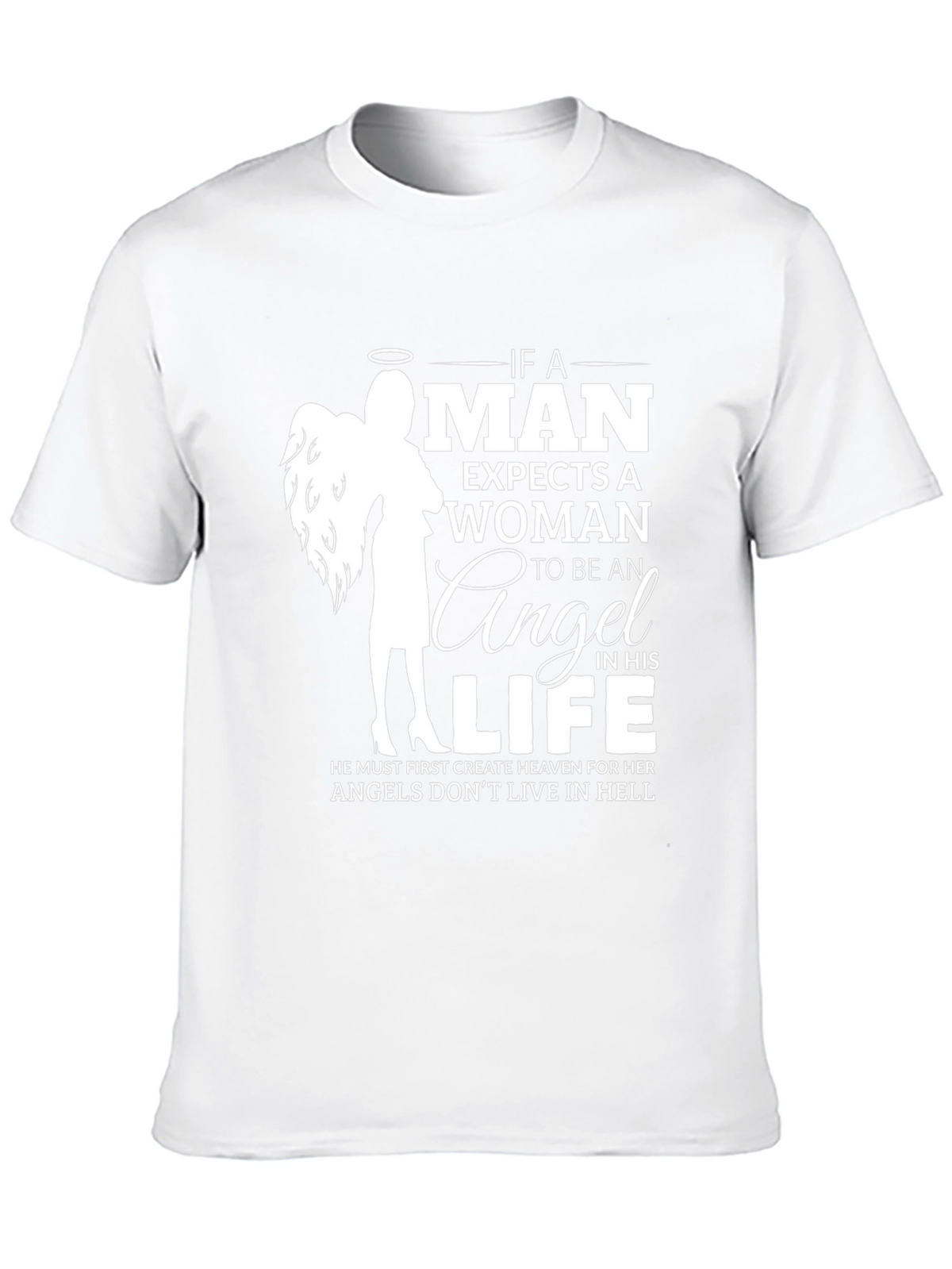 Angel Woman Graphic T-Shirt - Mens Black Tee