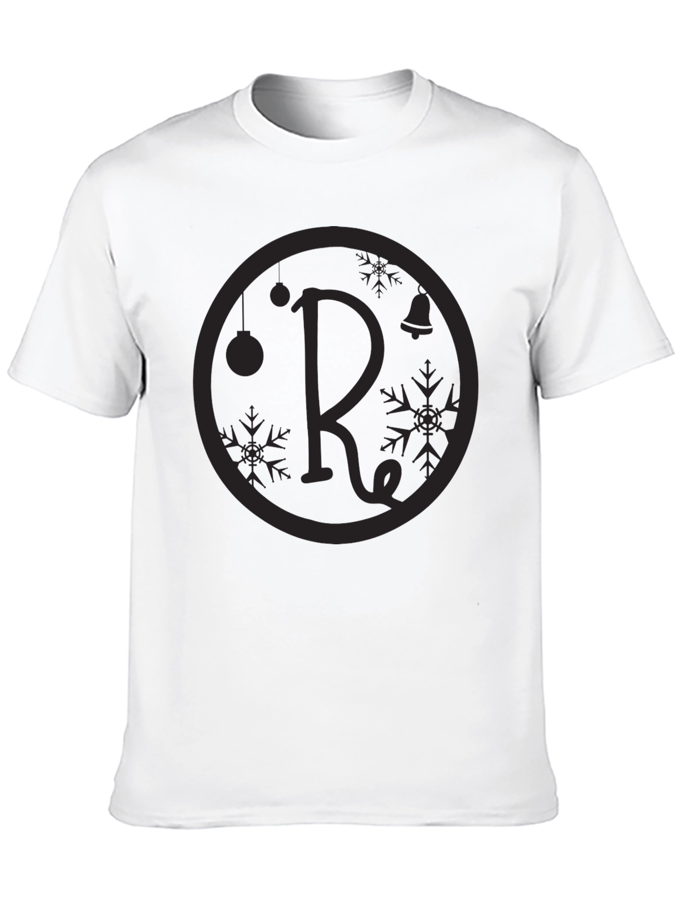 Black T-Shirt with Holiday Initial R Design
