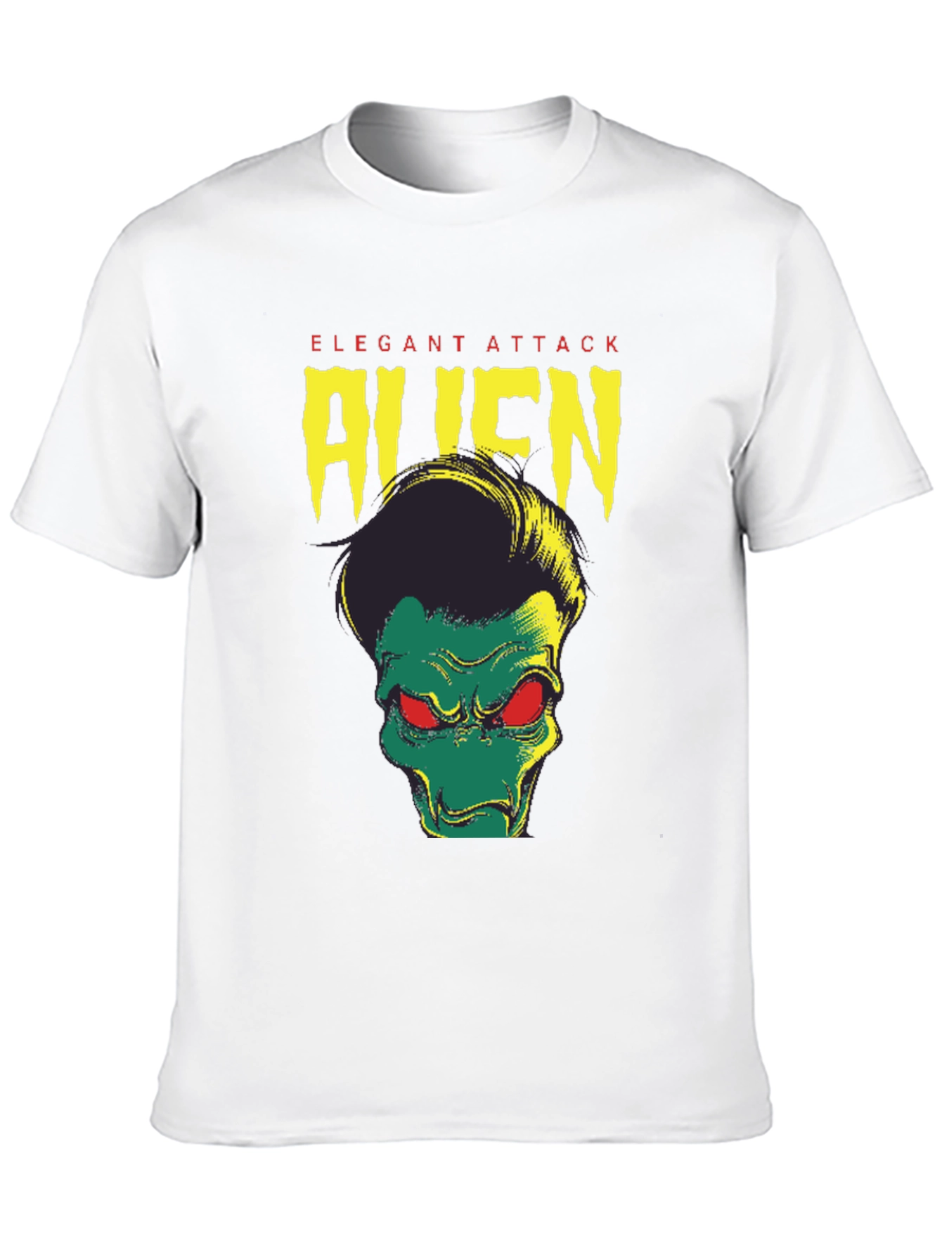 Elegant Attack Alien Graphic Tee - Black