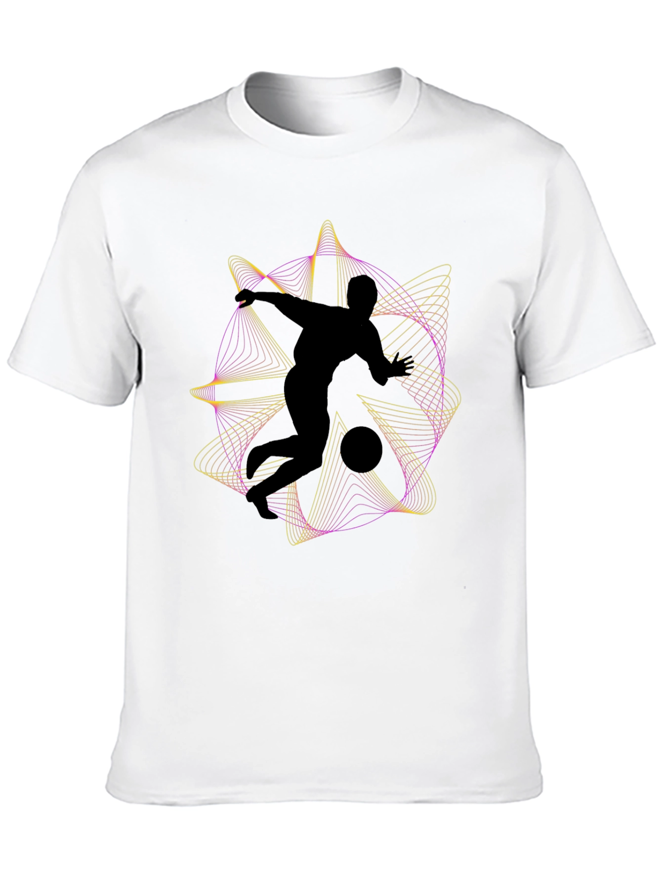 Abstract Soccer Black T-Shirt