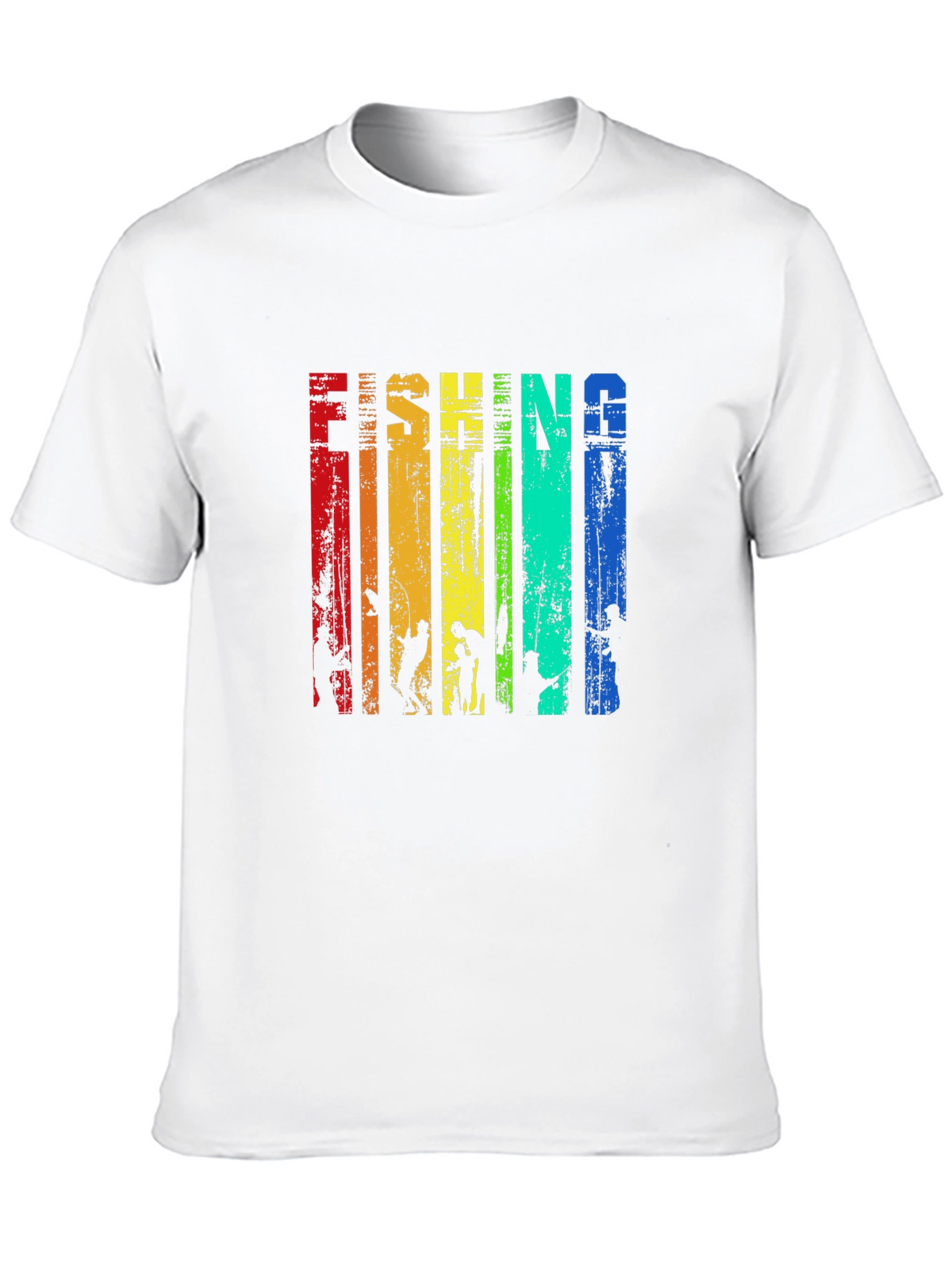 Fishing Rainbow Graphic T-Shirt - Mens Black Tee