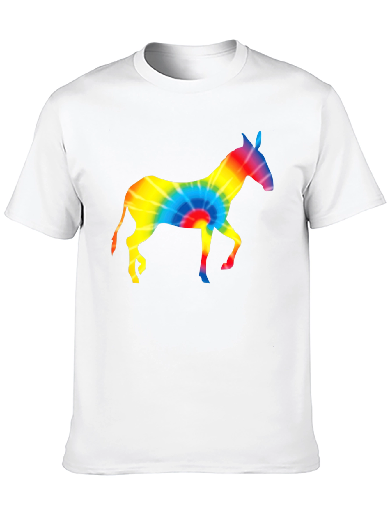 Tie-Dye Donkey Graphic Tee - Black Cotton Shirt