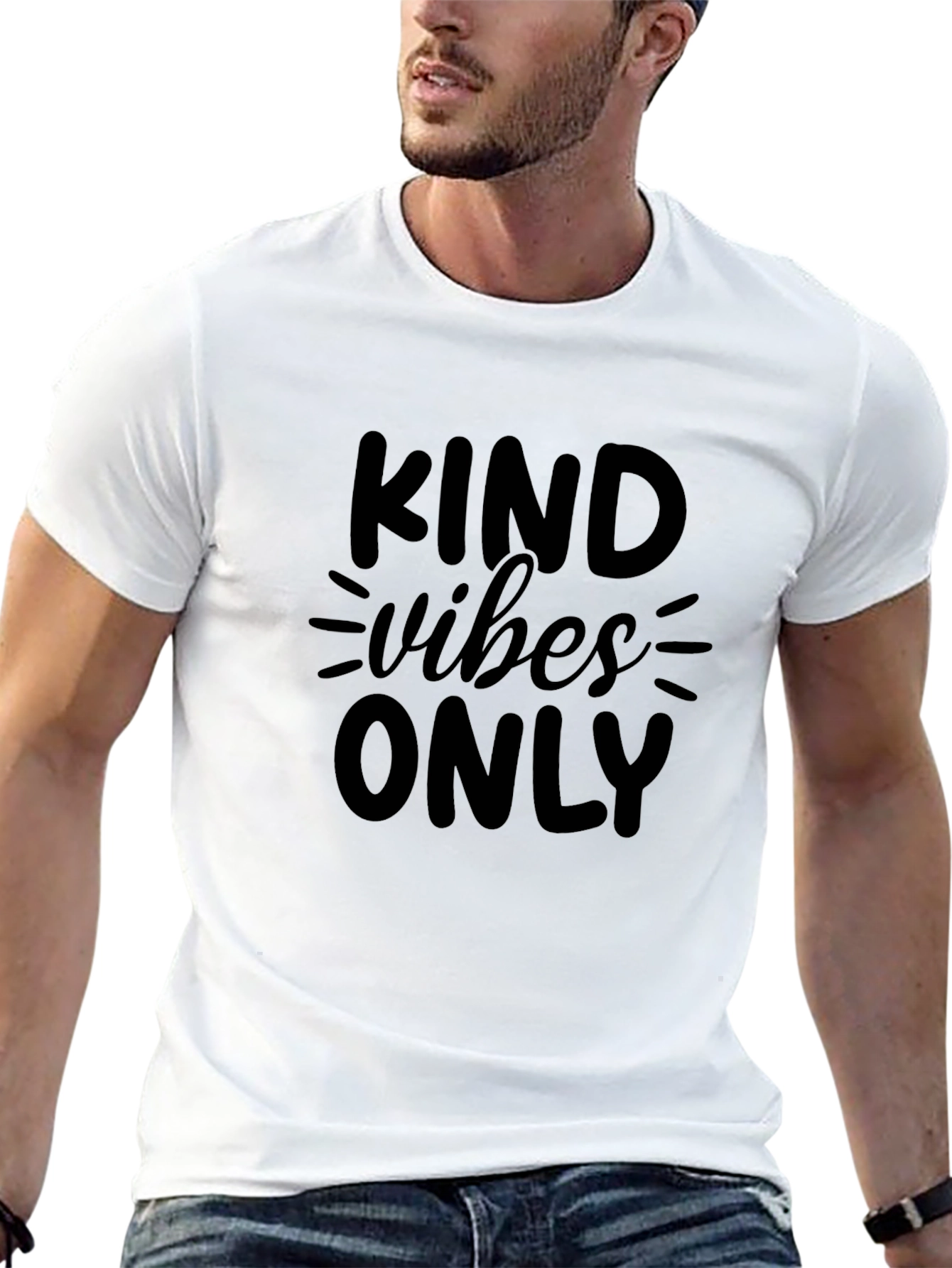 Kind Vibes Only Black T-Shirt Inspirational Message