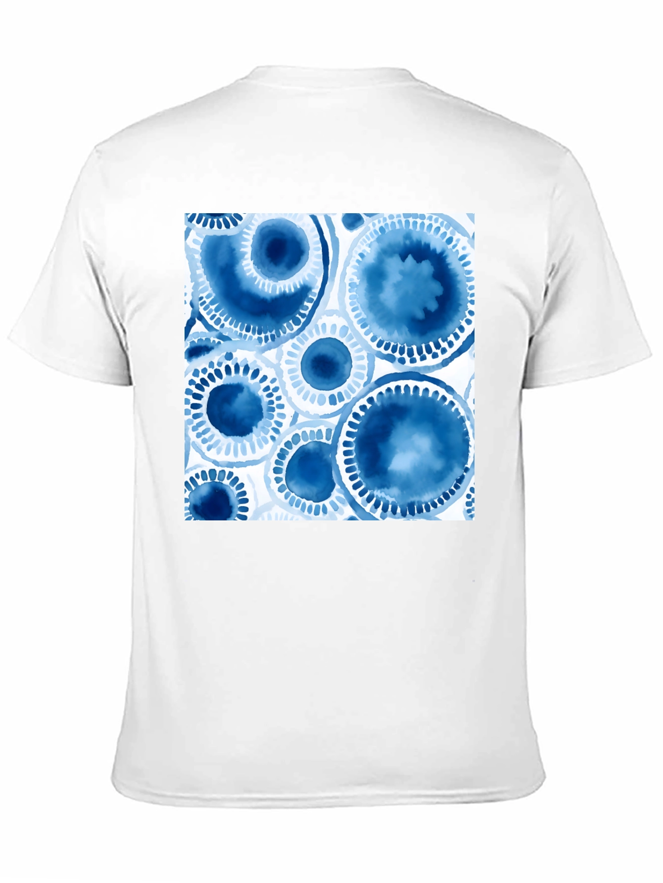 Abstract Blue Circles Graphic T-Shirt