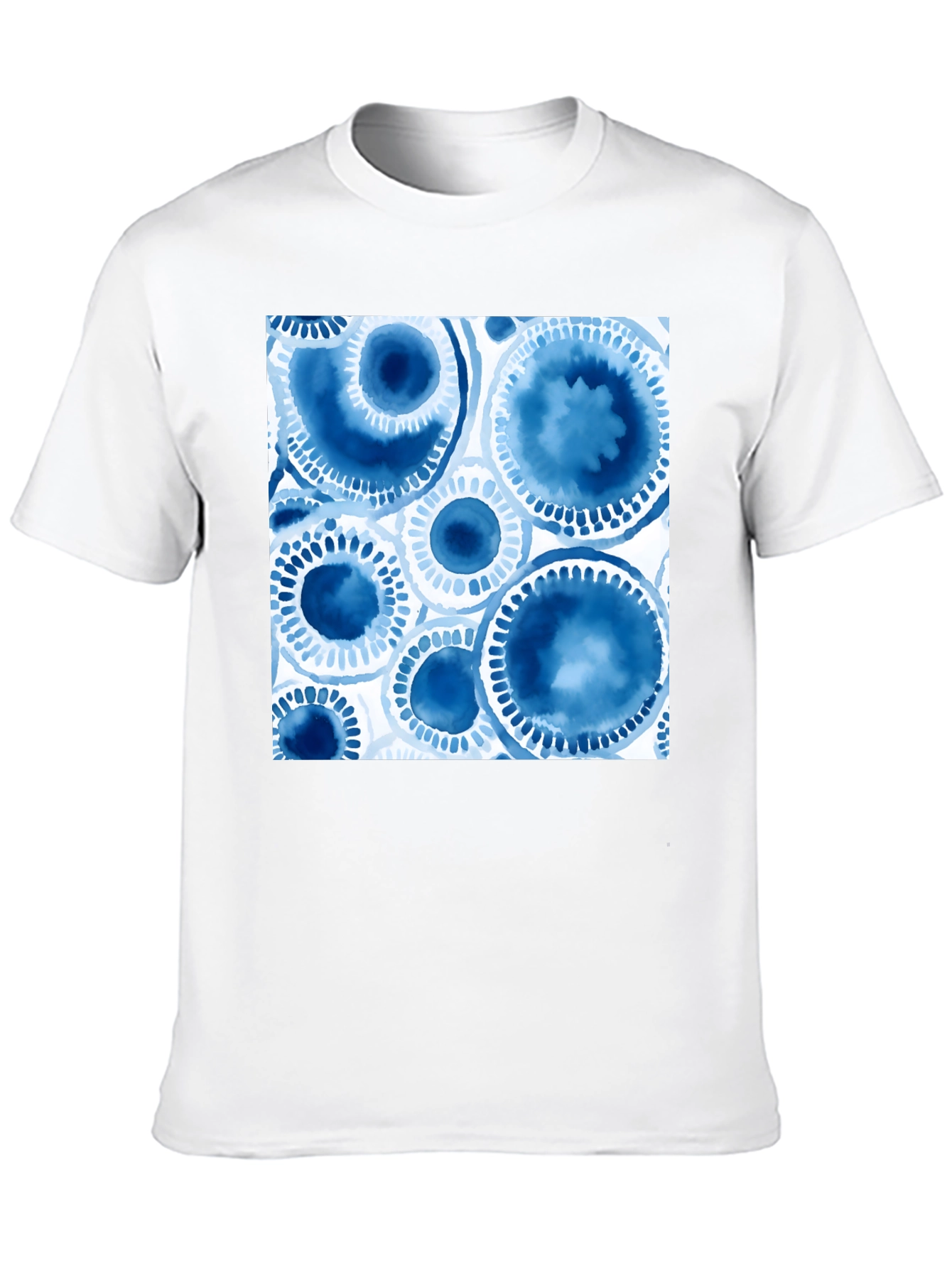 Abstract Blue Circles Graphic T-Shirt