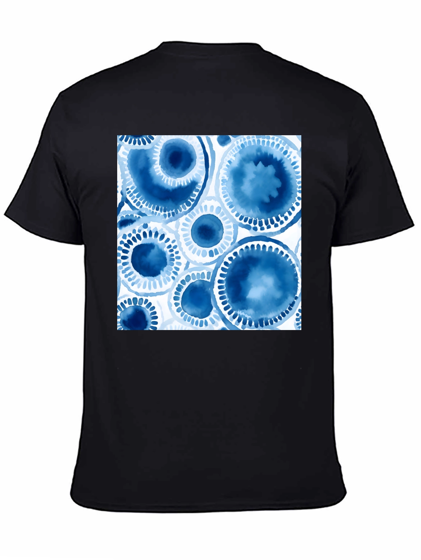 Abstract Blue Circles Graphic T-Shirt