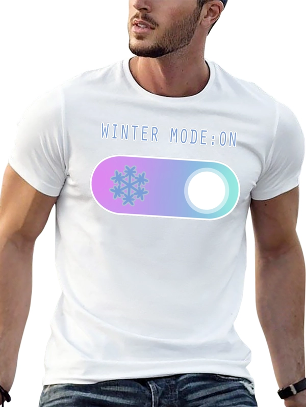 Winter Mode On Graphic Tee - Cozy Holiday T-Shirt