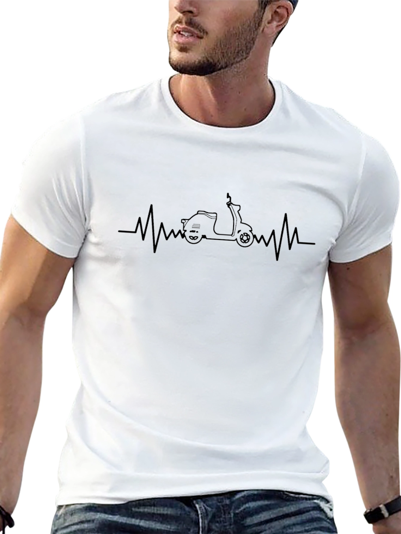 Scooter Heartbeat T-Shirt - Classic Motorcycle Tee