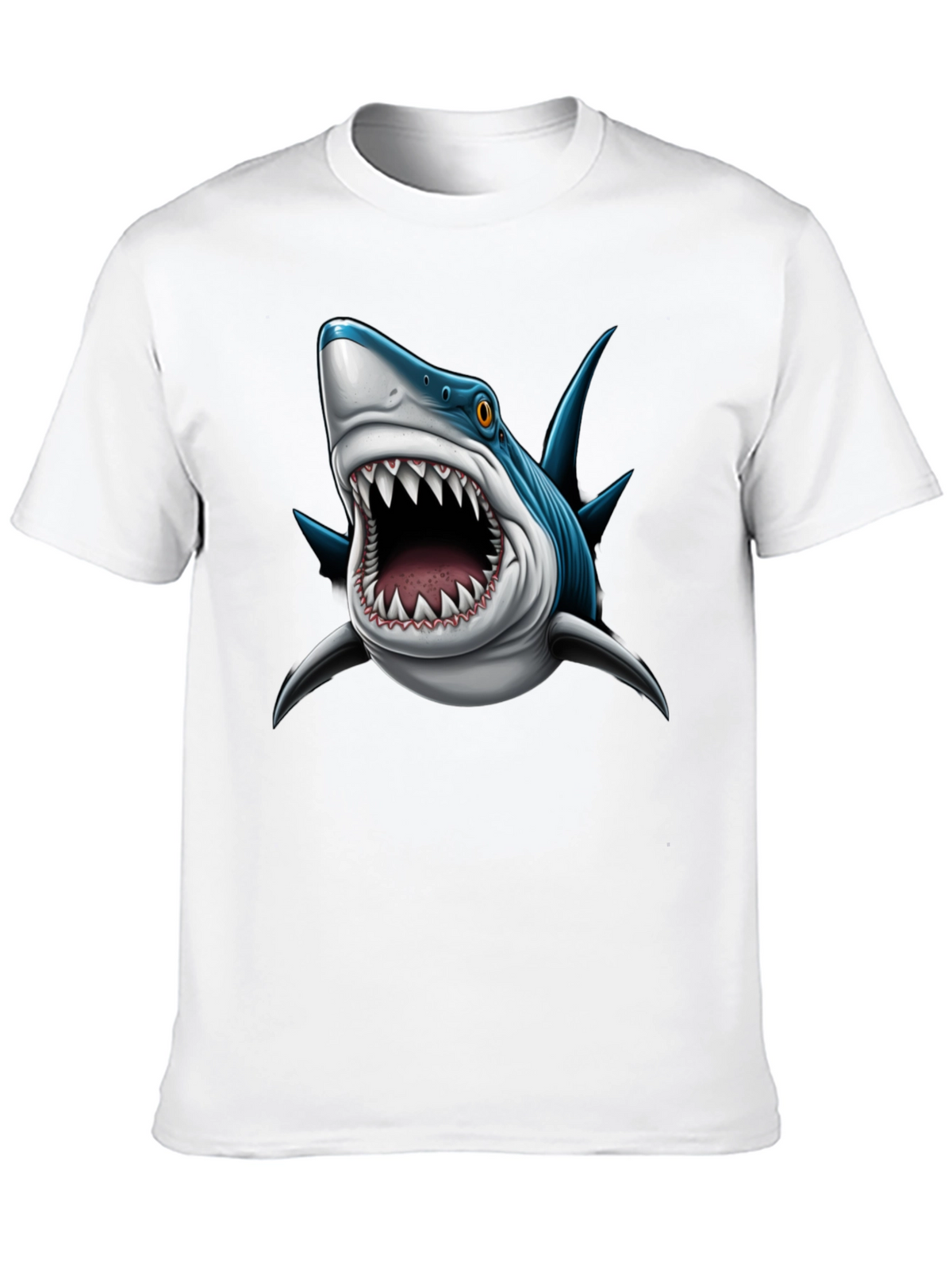 Mens Shark Attack Graphic Tee - Black