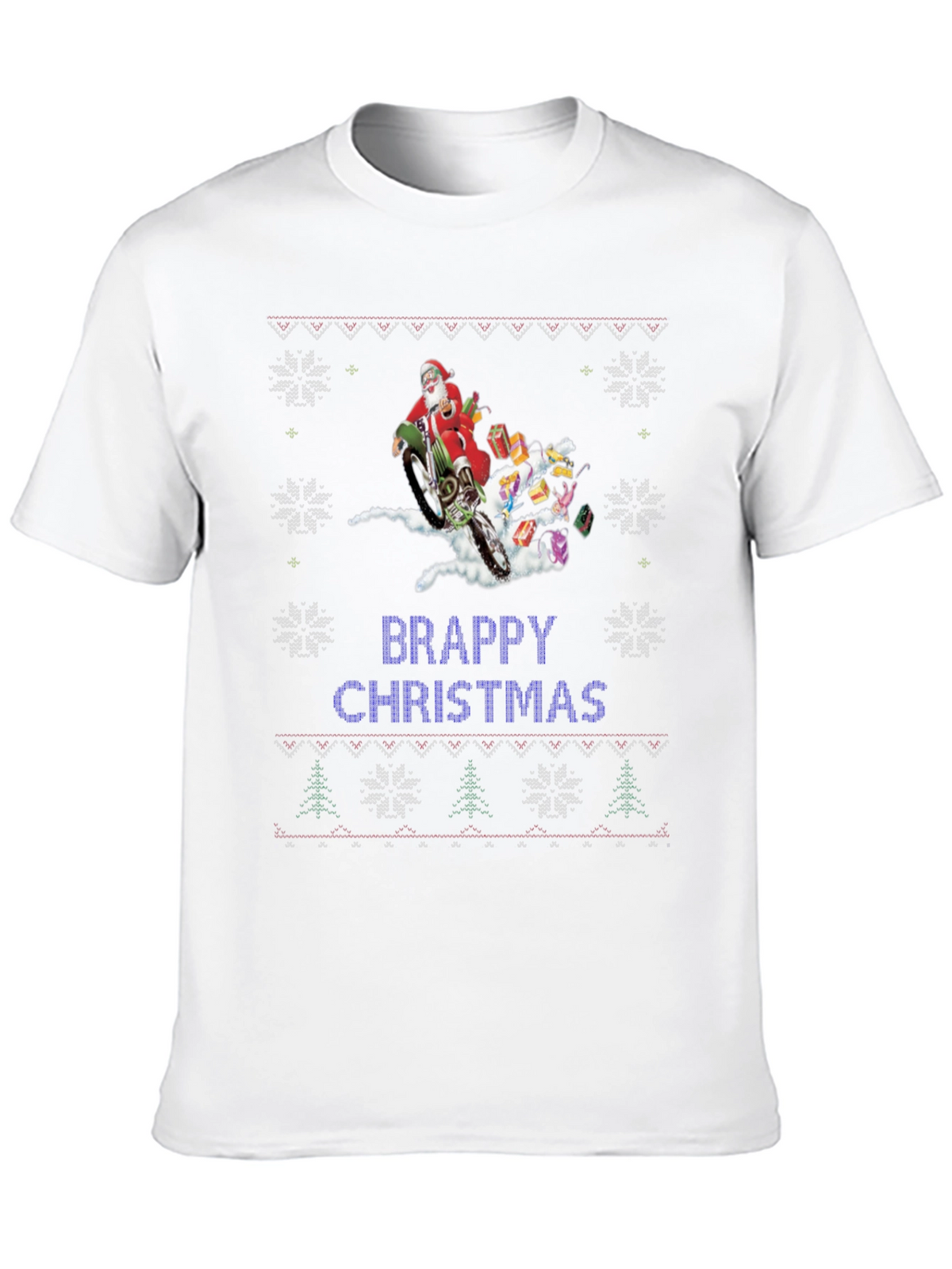 Brappy Christmas Santa Motocross Ugly Christmas Sweater T-Shirt