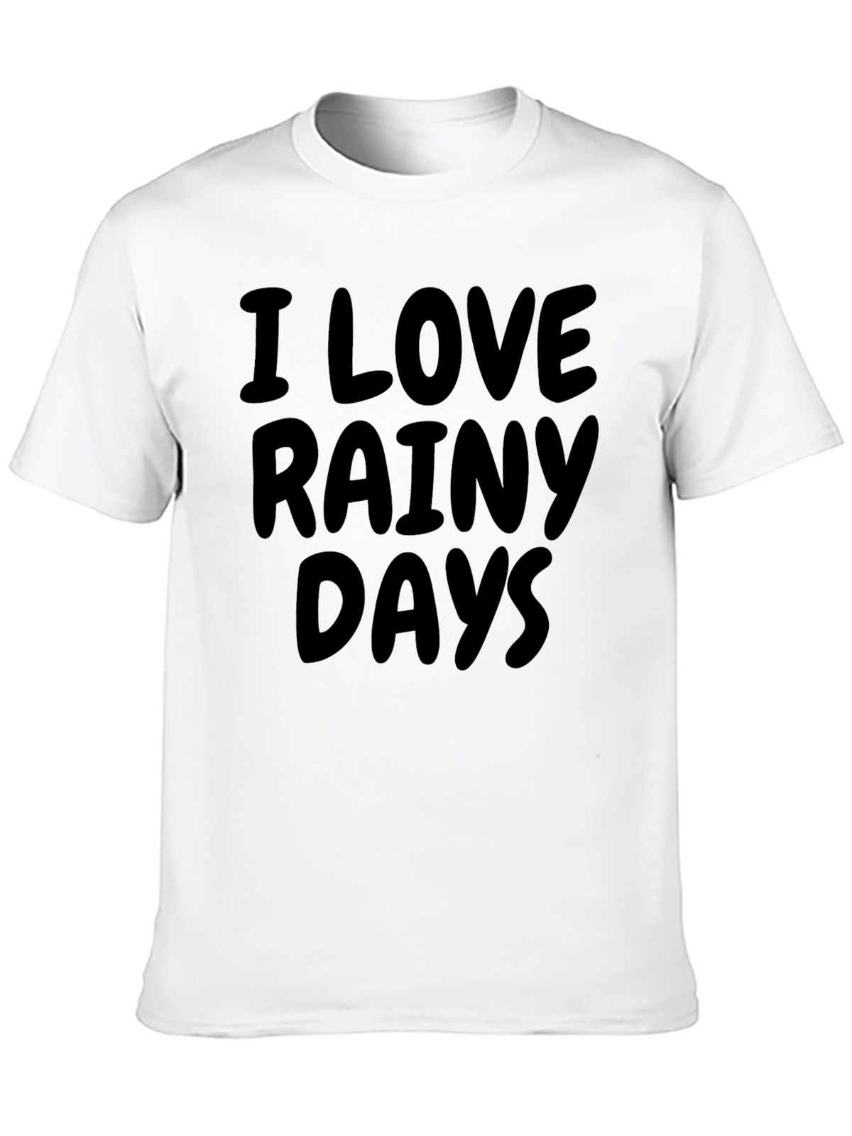 I Love Rainy Days Black Graphic T-Shirt