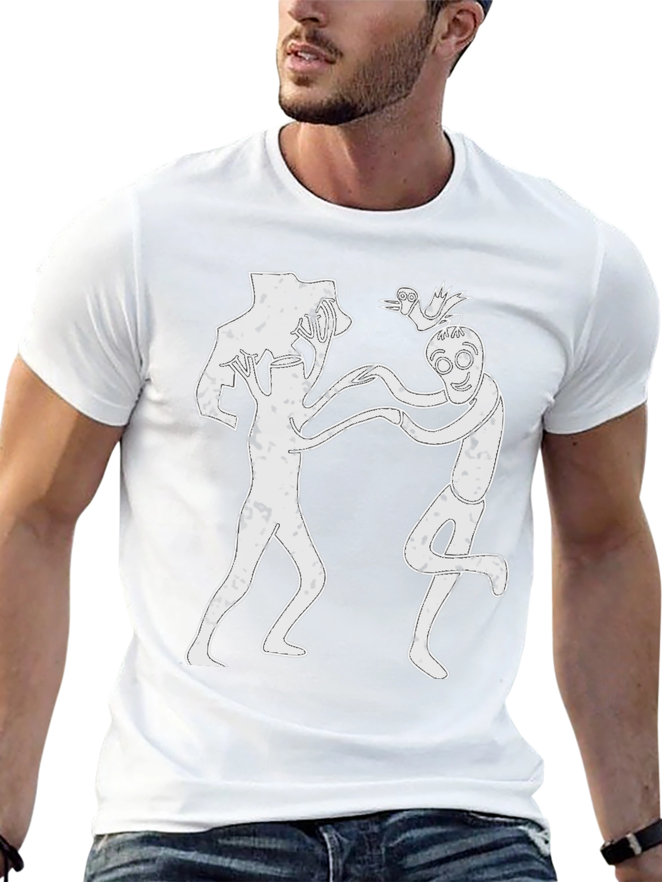 Abstract Dancing Figures Black T-Shirt