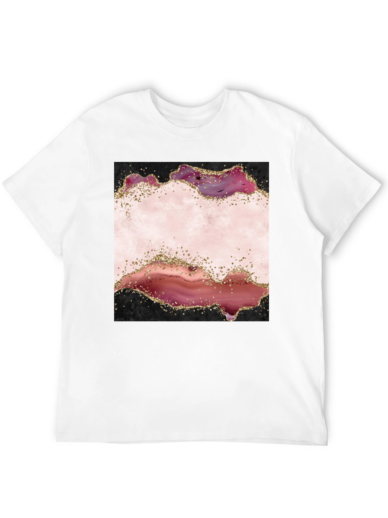 Abstract Agate Design Black T-Shirt