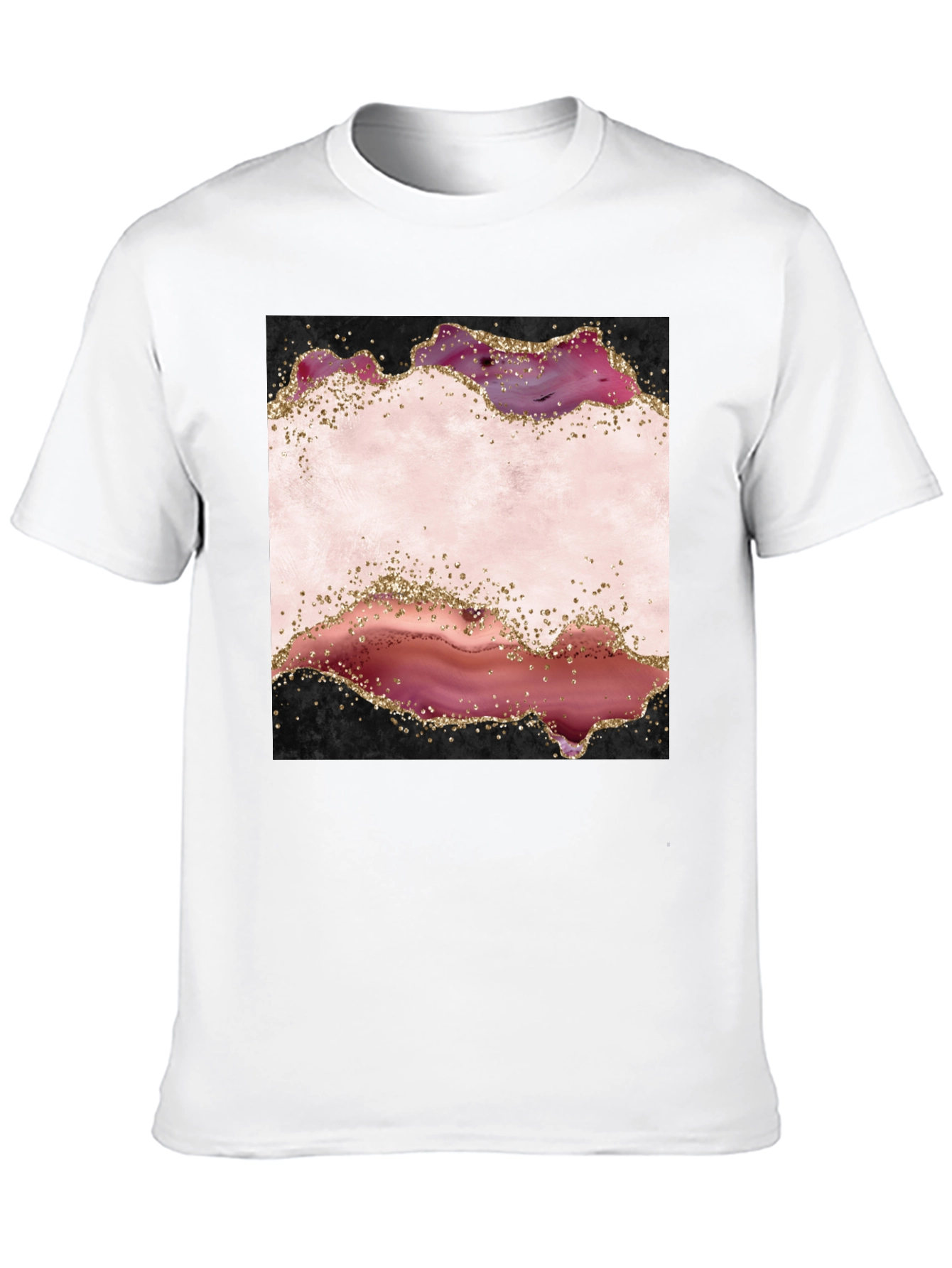 Abstract Agate Design Black T-Shirt