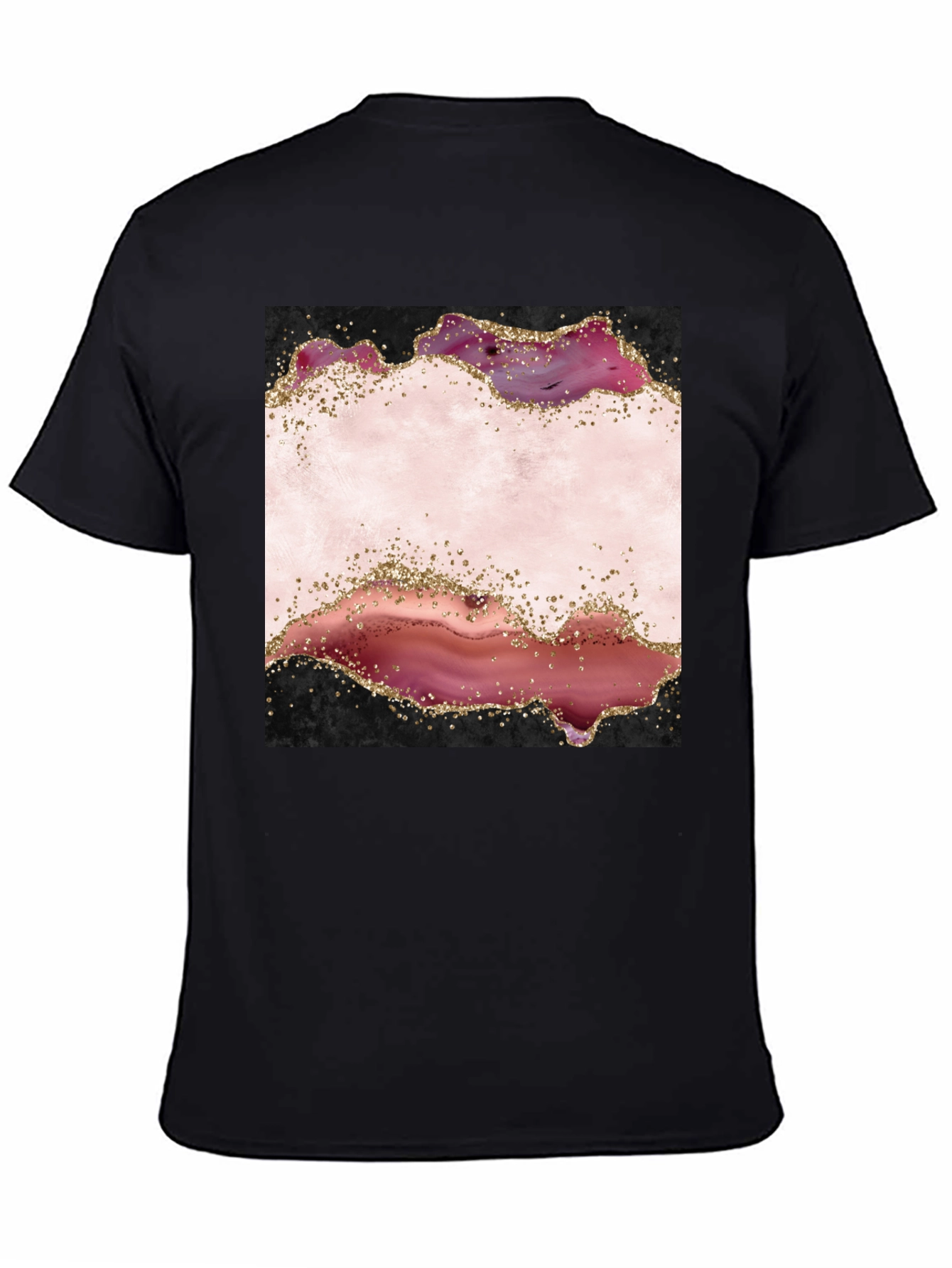 Abstract Agate Design Black T-Shirt