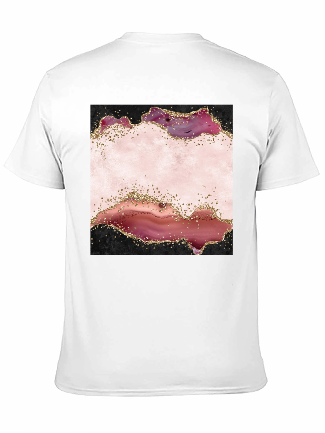 Abstract Agate Design Black T-Shirt