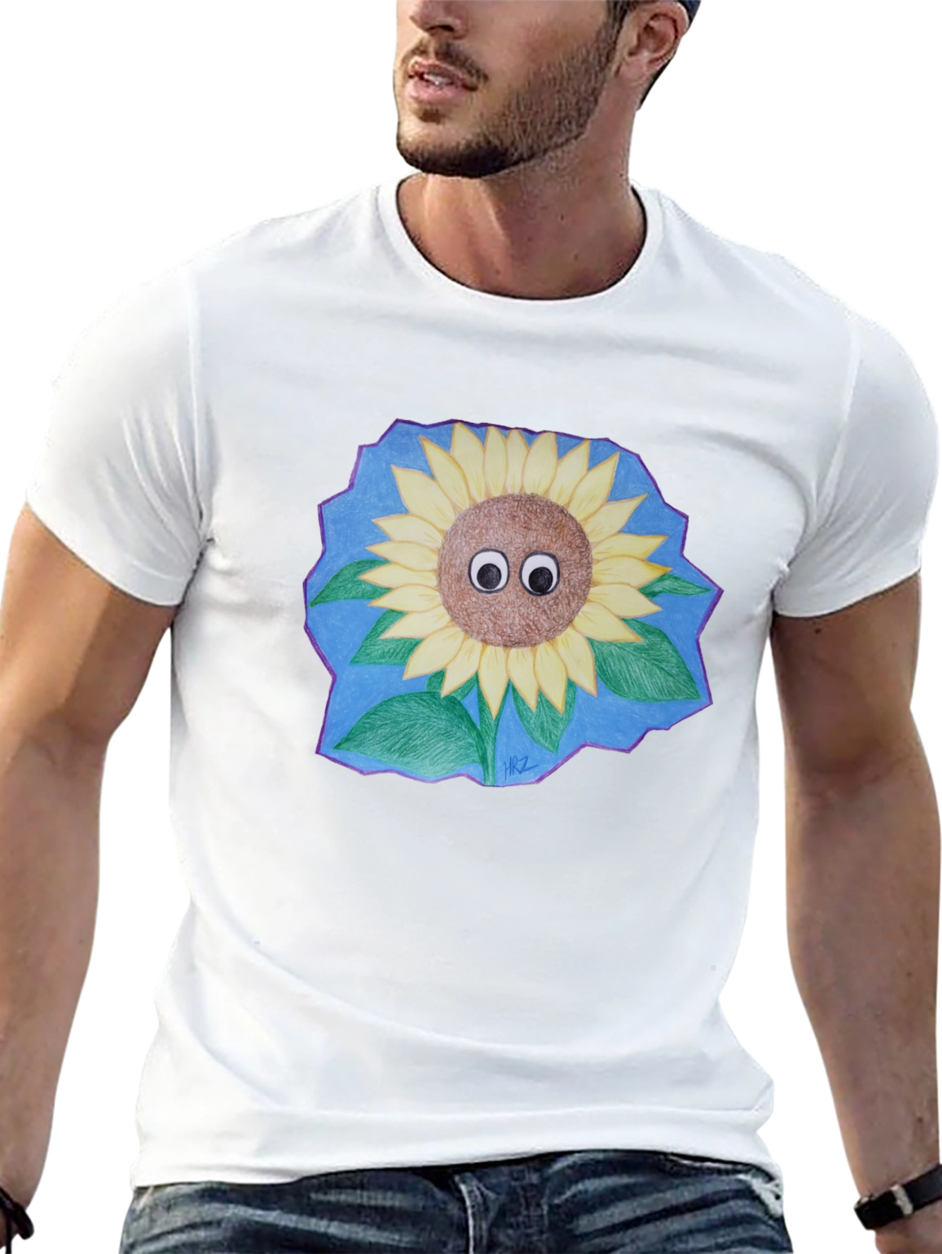 Sunflower Googly Eyes Graphic T-Shirt