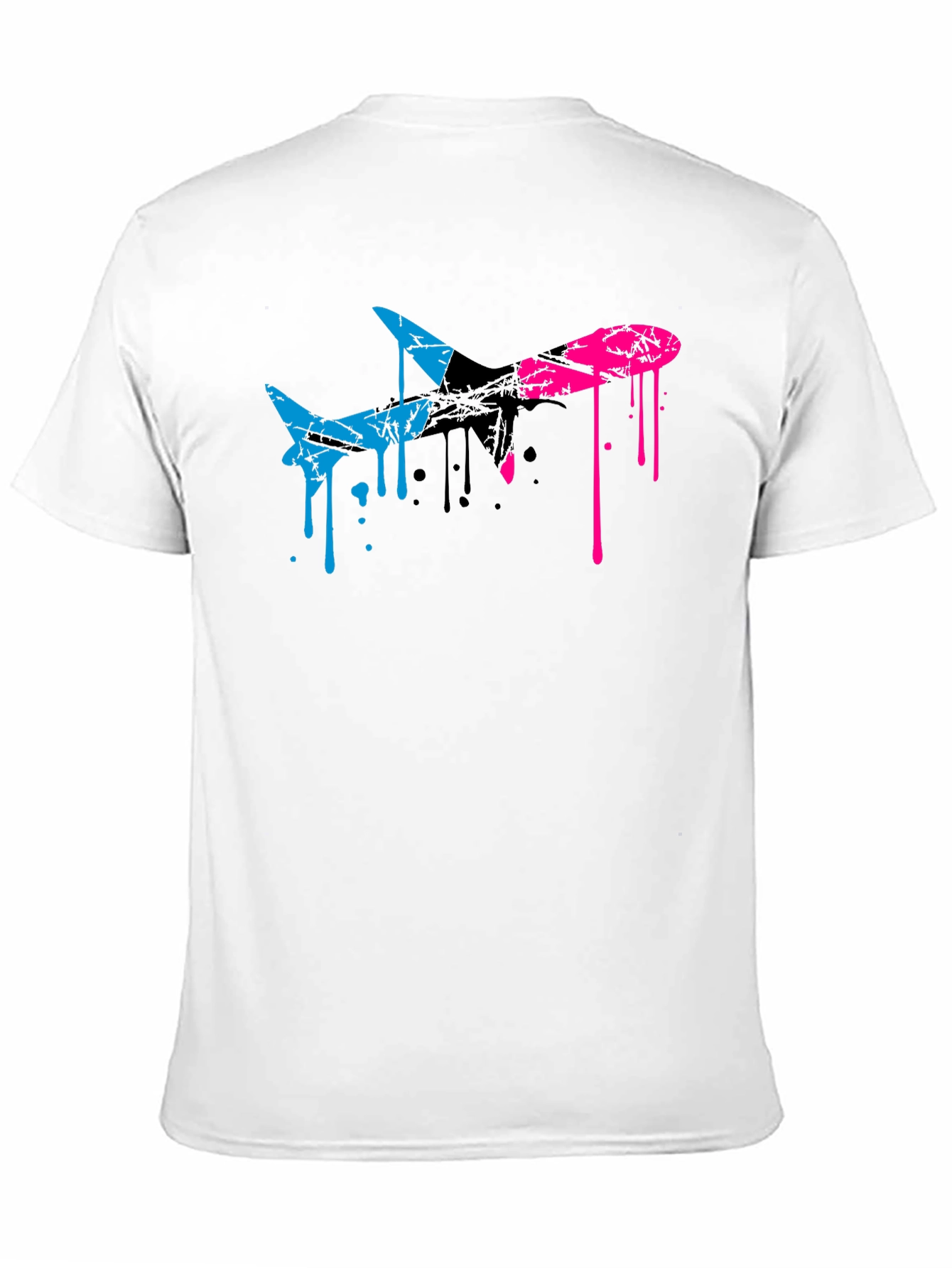 Abstract Airplane Graphic Tee - Black