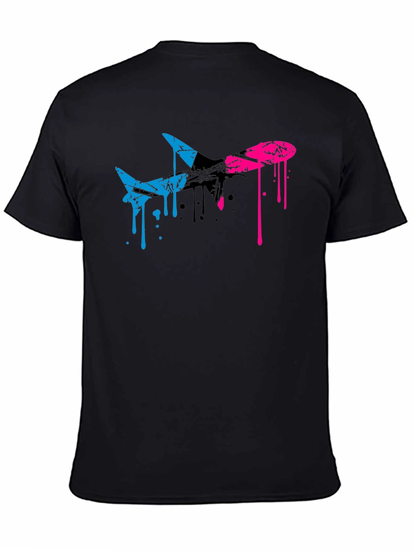 Abstract Airplane Graphic Tee - Black