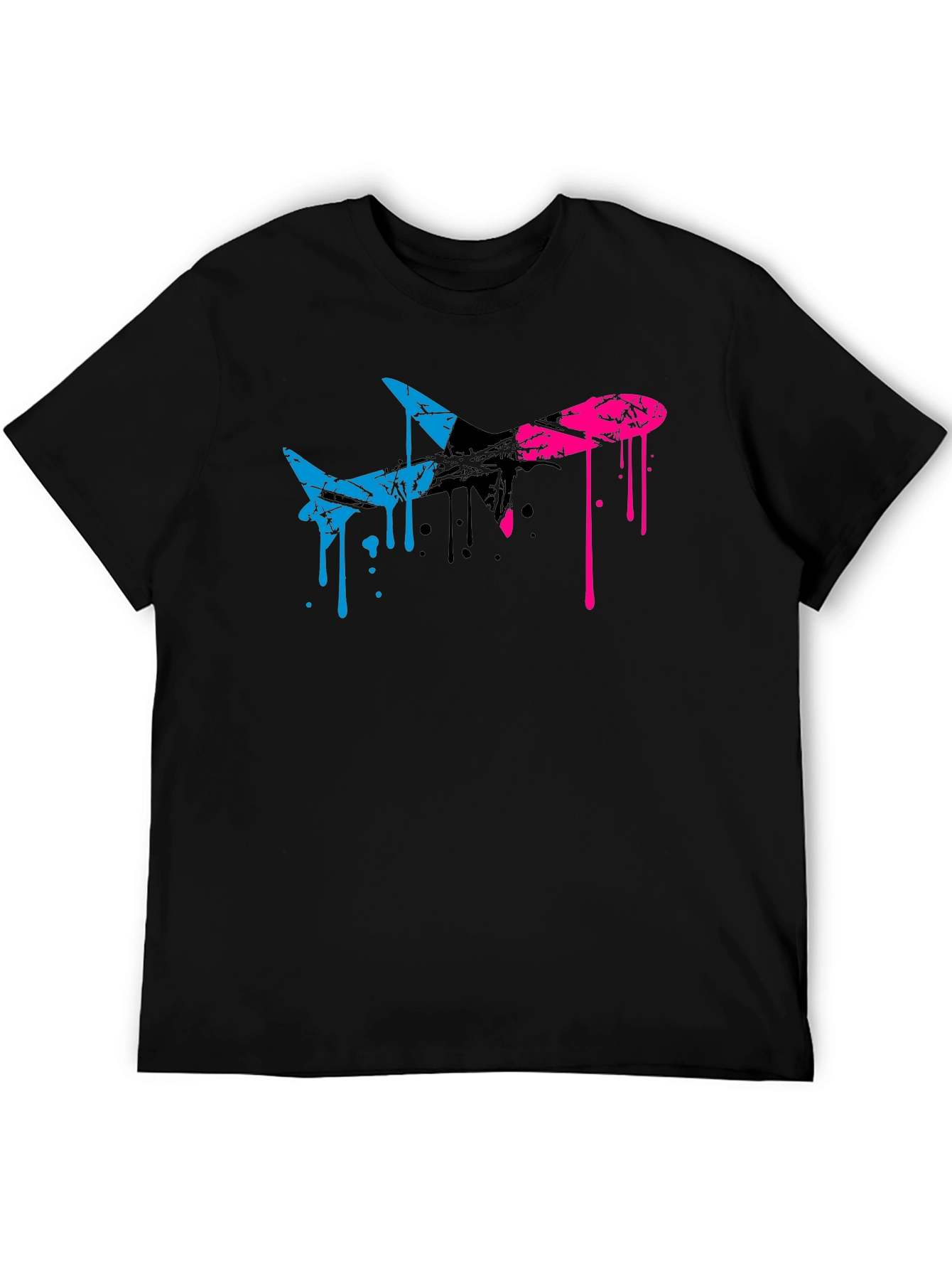 Abstract Airplane Graphic Tee - Black