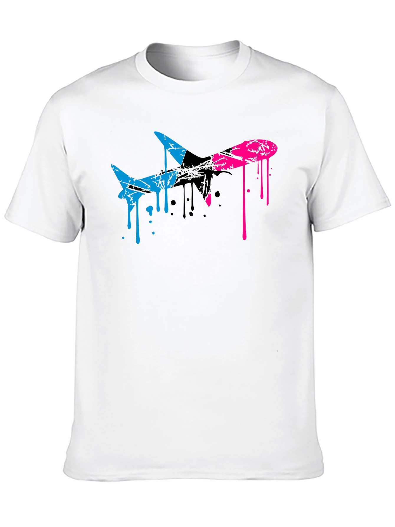 Abstract Airplane Graphic Tee - Black