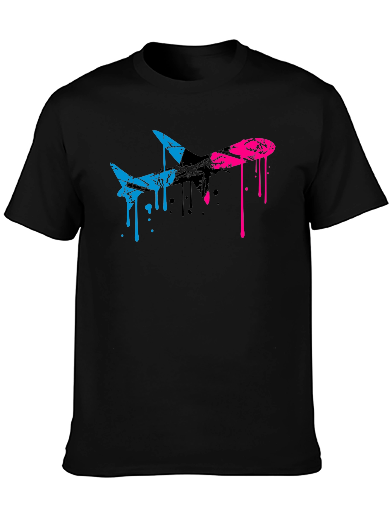 Abstract Airplane Graphic Tee - Black