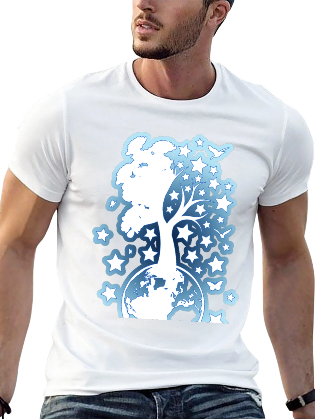 Starry Tree Globe Graphic T-Shirt
