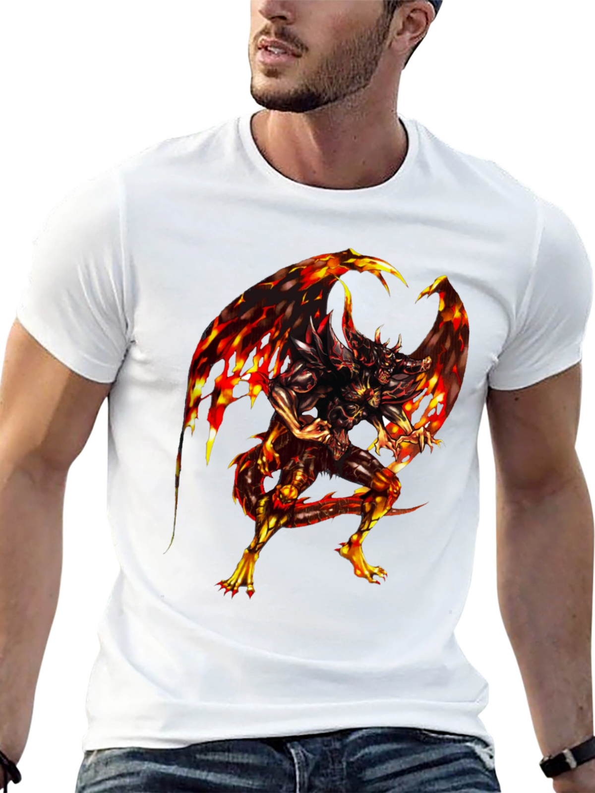 Fiery Dragon Graphic Black T-Shirt