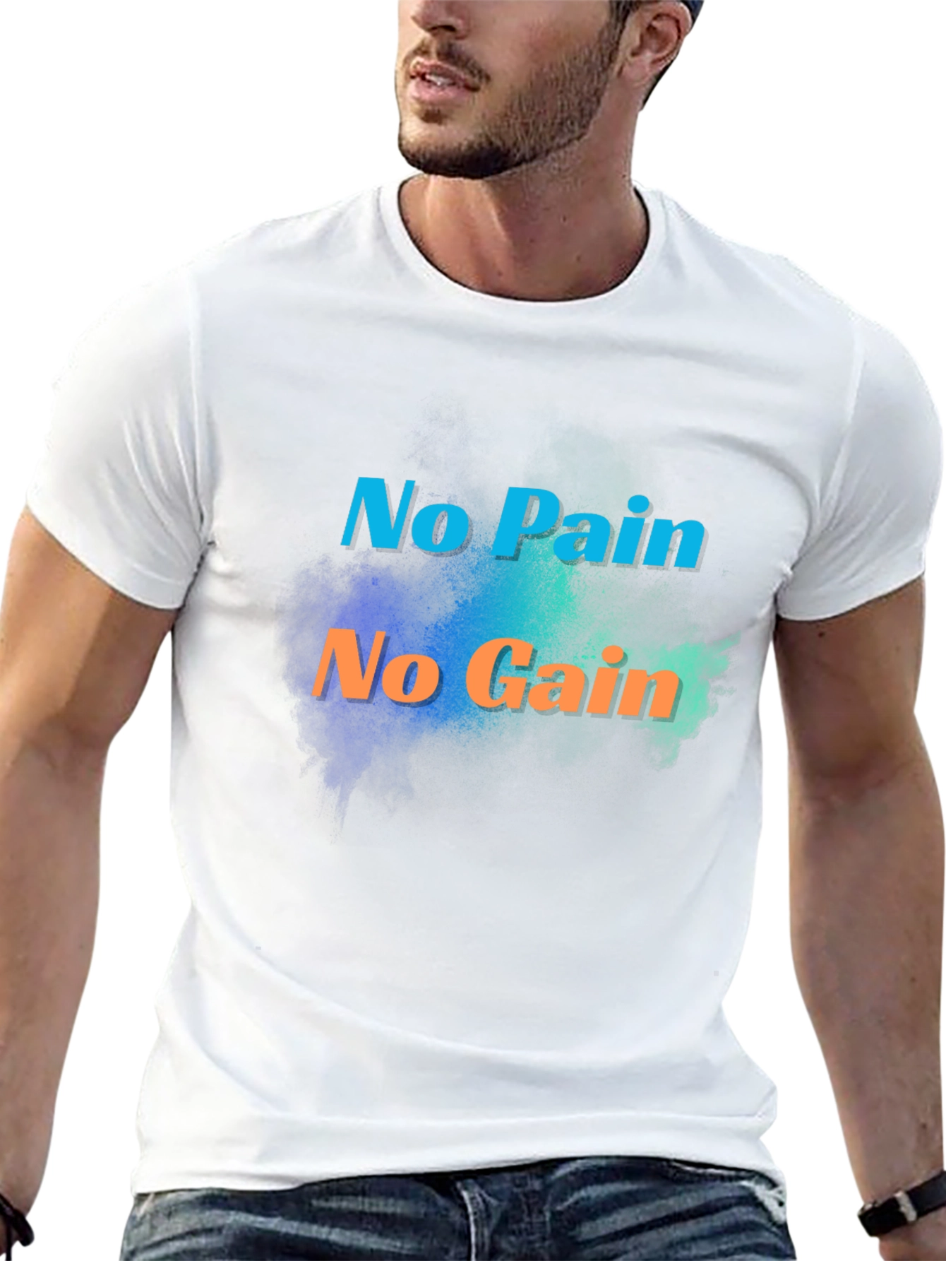 Motivational No Pain No Gain Black T-Shirt