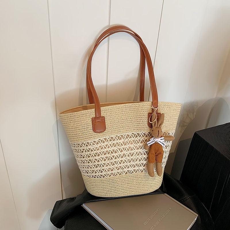 Trendy Summer Woven Basket Bag for Beach & Everyday Use