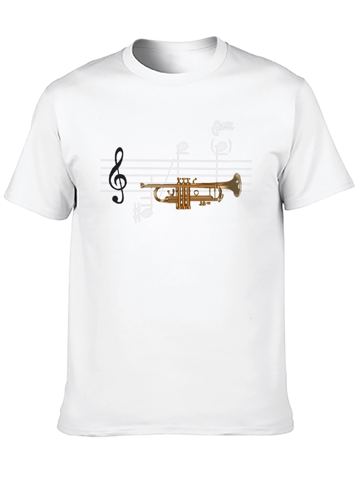 Musical Trumpet Graphic T-Shirt - Black Cotton Tee
