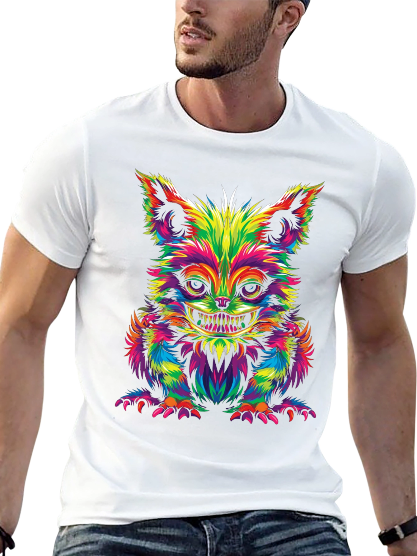 Psychedelic Cheshire Cat Graphic Tee