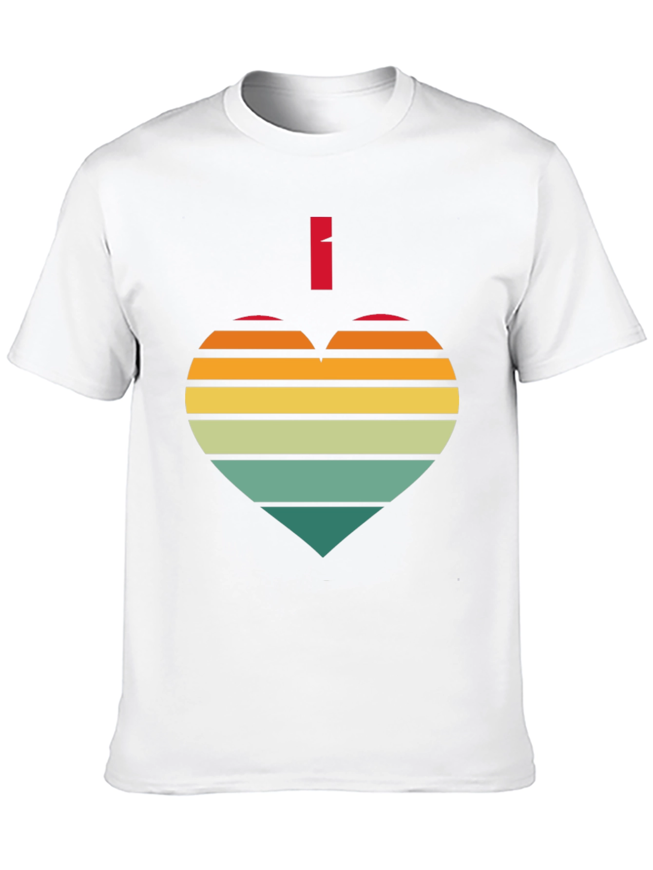 Retro Heart Striped Graphic Tee