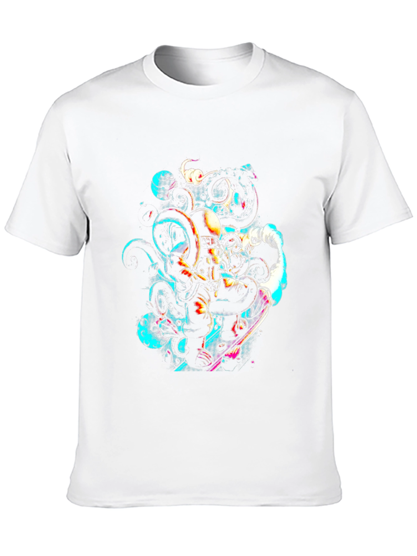Astronaut Octopus Graphic Tee - Black Cotton Comfort